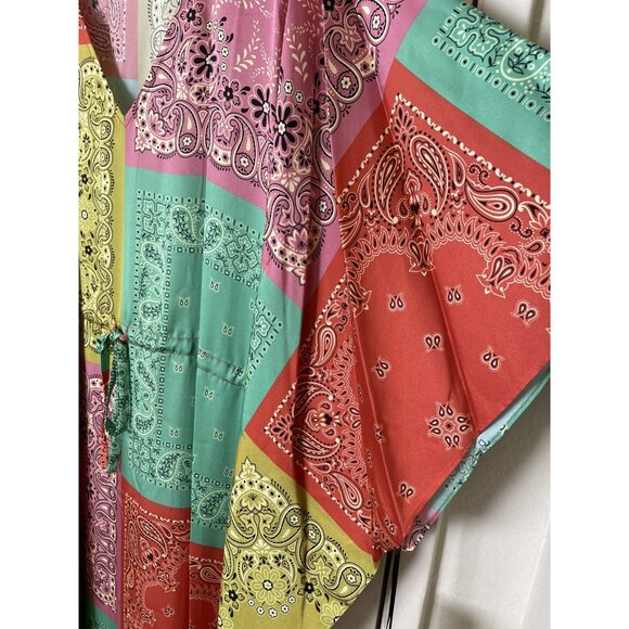 W By Worth Womens Blouse Dress Multicolor Rainbow Floral Size M - Picture 5 of 10